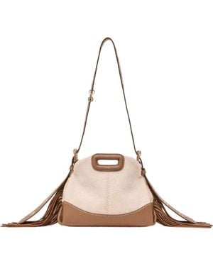 Maje Canvas And Leather Miss M Mini Bag - Natural
