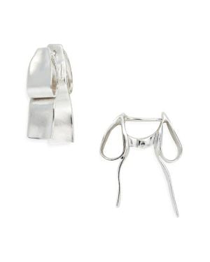 Shana Cave Small Bow Hoop Earrings - Metallic
