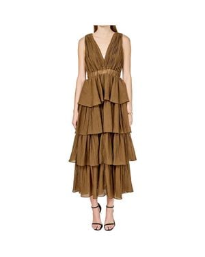Endless Rose Tiered Maxi Dress - Brown
