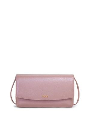Tumi Leather Crossbody Wallet - Pink