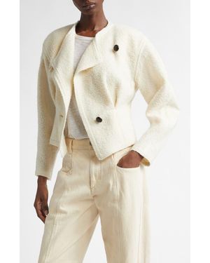 Isabel Marant Suna Asymmetrical Virgin Wool Blend Jacket - Natural