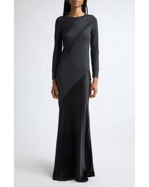 Zankov Agathe Long Sleeve Wool & Silk Maxi Dress - Black