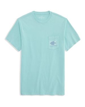 Vineyard Vines Drift Dye Tarpon Whale Pocket Graphic T-Shirt - Blue