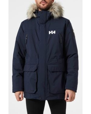 Helly Hansen Reine Waterproof Insulated Parka With Faux Fur Trim Hood - Blue