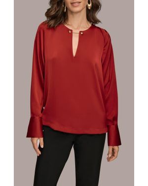 Donna Karan Chain Satin Top - Red