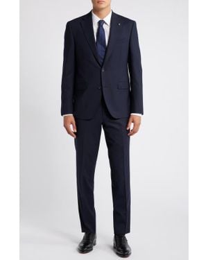 Jack Victor Esprit Solid Stretch Wool Suit - Blue