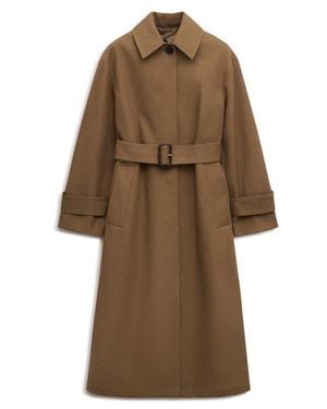 Mango Belted Cotton Trench Coat - Brown