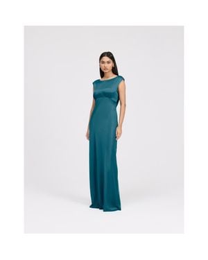 Ghost Octavia Cowl Back Satin Maxi Dress - Blue