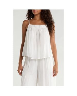 Elan Flowy Cover-Up Camisole - White