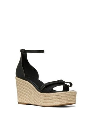 Kate Spade Loop Espadrille Ankle Strap Platform Wedge Sandal - Black