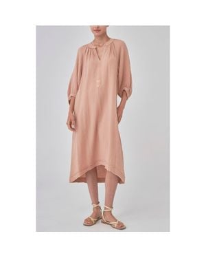 ocean + main Gauze Dress With Pockets - Pink