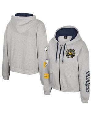 Colosseum Athletics Michigan Wolverines Alfie Full-Zip Hoodie Jacket - Gray