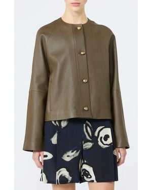 Max Mara Bouquet Leather Jacket - Green