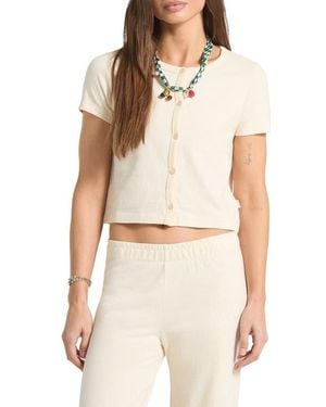 Brixton The Alice Button-Up Knit Top - Natural