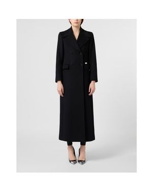 Philipp Plein Duke Long Coat Baroque Skull - Black