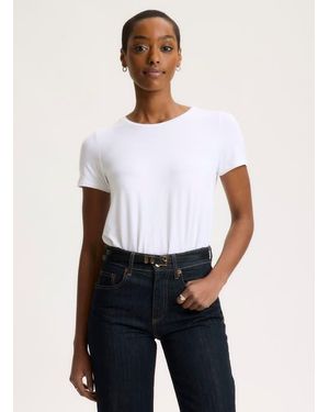 Majestic Filatures Soft Touch Short Sleeve Semi-Relaxed Crewneck Tee - White