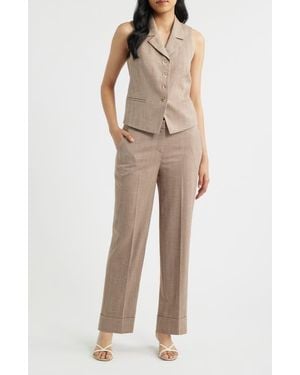 Anne Klein Cuff Ankle Pants - Natural