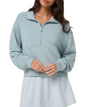 Travis Mathew Skyloft Soft Half Zip Sweatshirt - Blue