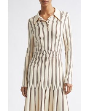 Zimmermann Rebellion Stripe Polo Sweater - White