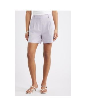 Open Edit Everyday Pleated Linen Blend Shorts - White