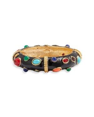 Kenneth Jay Lane Studded Enamel Bangle - Black
