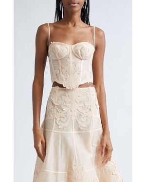 Zimmermann Rebellion Filigree Linen & Silk Camisole - Orange