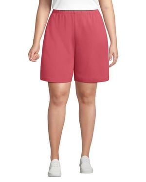 Lands' End Sport Knit High Rise Shorts - Red
