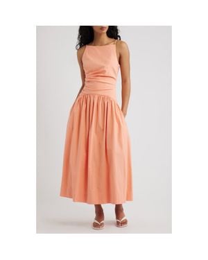 Line & Dot Talie Stretch Cotton Maxi Dress - Orange