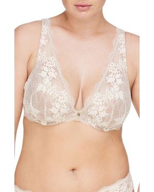 Thirdlove All Day Lace Uplift Plunge Underwire Bra - Natural