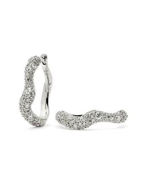 Missoma Small Molten Snow Huggie Hoop Earrings - White