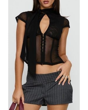 Princess Polly Anistasia Mesh Corset Top - Black