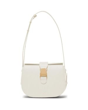 Senreve Pebbled Leather Crossbody Handbag with Clasp - White