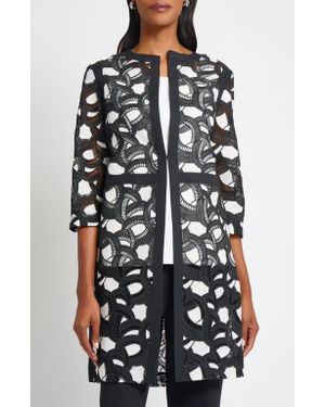 Ming Wang Heritage Fit Lace Jacket - White