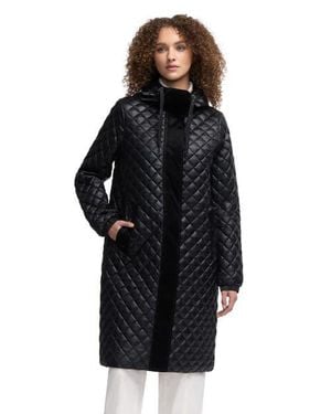 Pajar Peridot Diamond Quilted Longline Shacket - Black