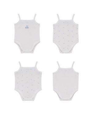 Bebe Bella Cherry Print Romper Set - White