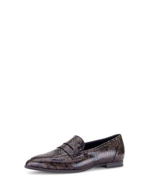 Gabor Rosalie Croc Embossed Leather Loafer - White