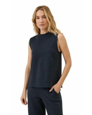 Pact Organic Cotton Airplane Mock Neck Shell - Blue