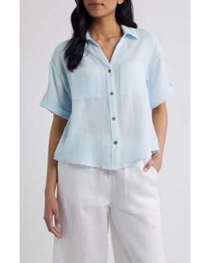 Beach Lunch Lounge River Gauze Shirt - Blue