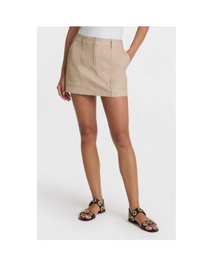 Commando Faux Leather Utility Micro Mini Skirt - Natural
