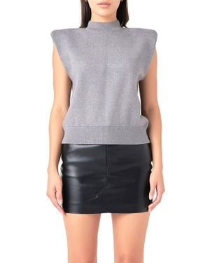 Grey Lab Mock Neck Sleeveless Knit Top - Multicolor