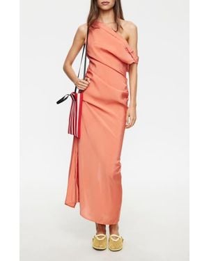 Lioness Sweetheart One-Shoulder Maxi Dress - Orange