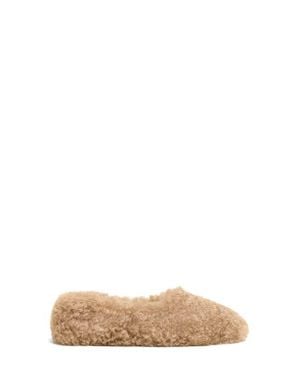 Apparis Magda Pluche Faux Fur Slipper - Natural