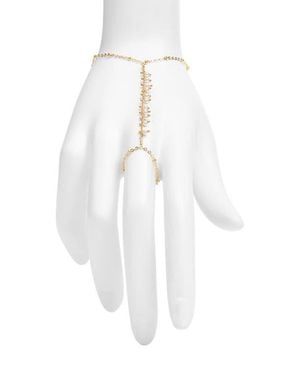 VIDAKUSH Faux Pearl Cluster Hand Chain - White