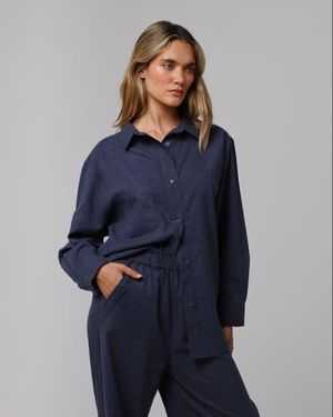 JUANA Lyricist Oversized Shirt - Blue