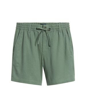 Mack Weldon Linen Blend Drawstring Shorts - Green