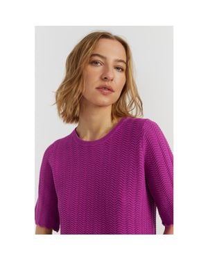 Chinti & Parker Cotton Crochet Tee - Purple