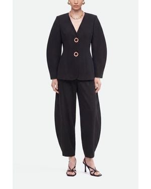 Nocturne Ring Button Wrap Front Jacket - Blue