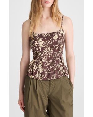 Madewell Darted Peplum Camisole - Brown