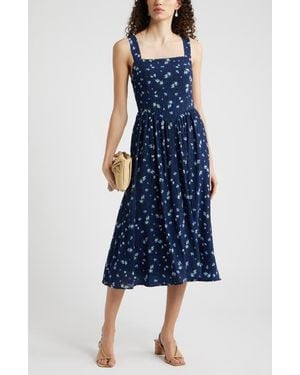 Chelsea28 Floral Sleeveless Fit & Flare Sundress - Blue