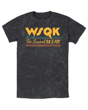 Stranger Things Vintage Radio The Squawk Wsqk Graphic T-Shirt - Blue